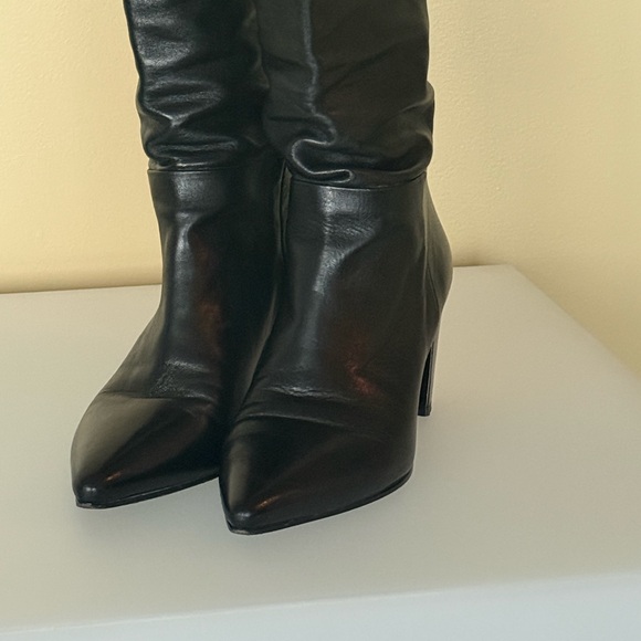 Prada Black Leather Heeled Boots - Picture 3 of 10